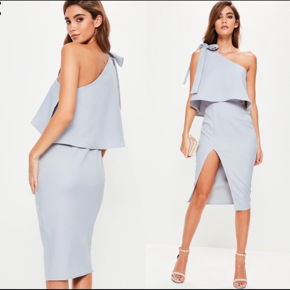 Misguided Grey Asymmetrical Dress
